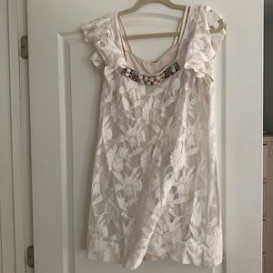Free People white dress with beading